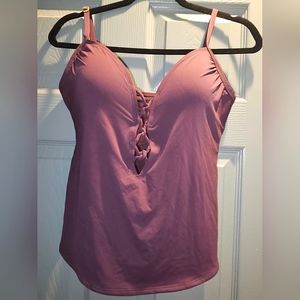 Blue rod beattie Maroon Tankini size 12 lace up